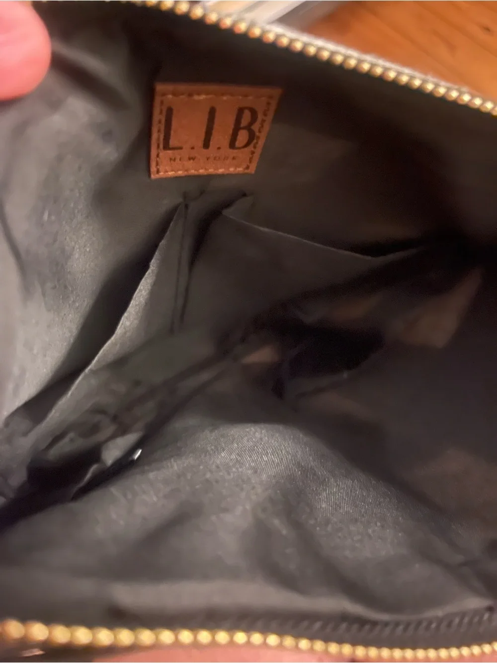L.I.B new york Black & White Buffalo Check Wristlet NWT
